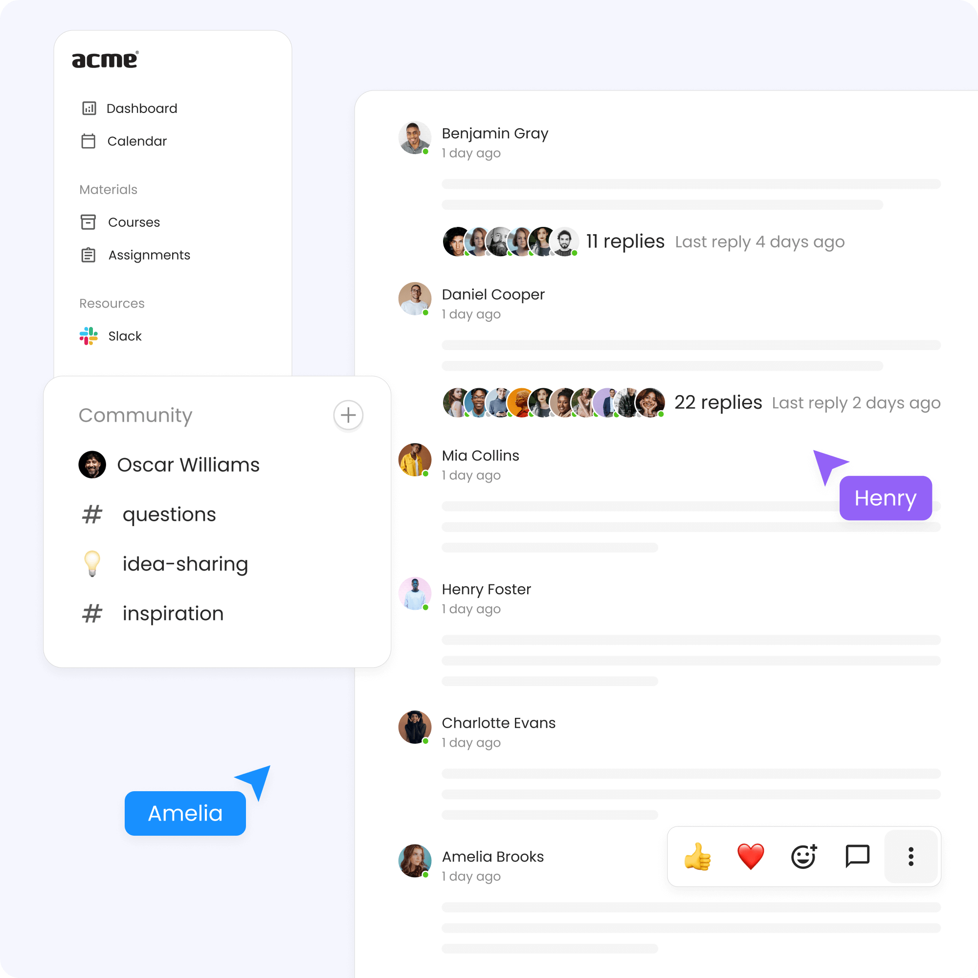 Create channels and direct messages