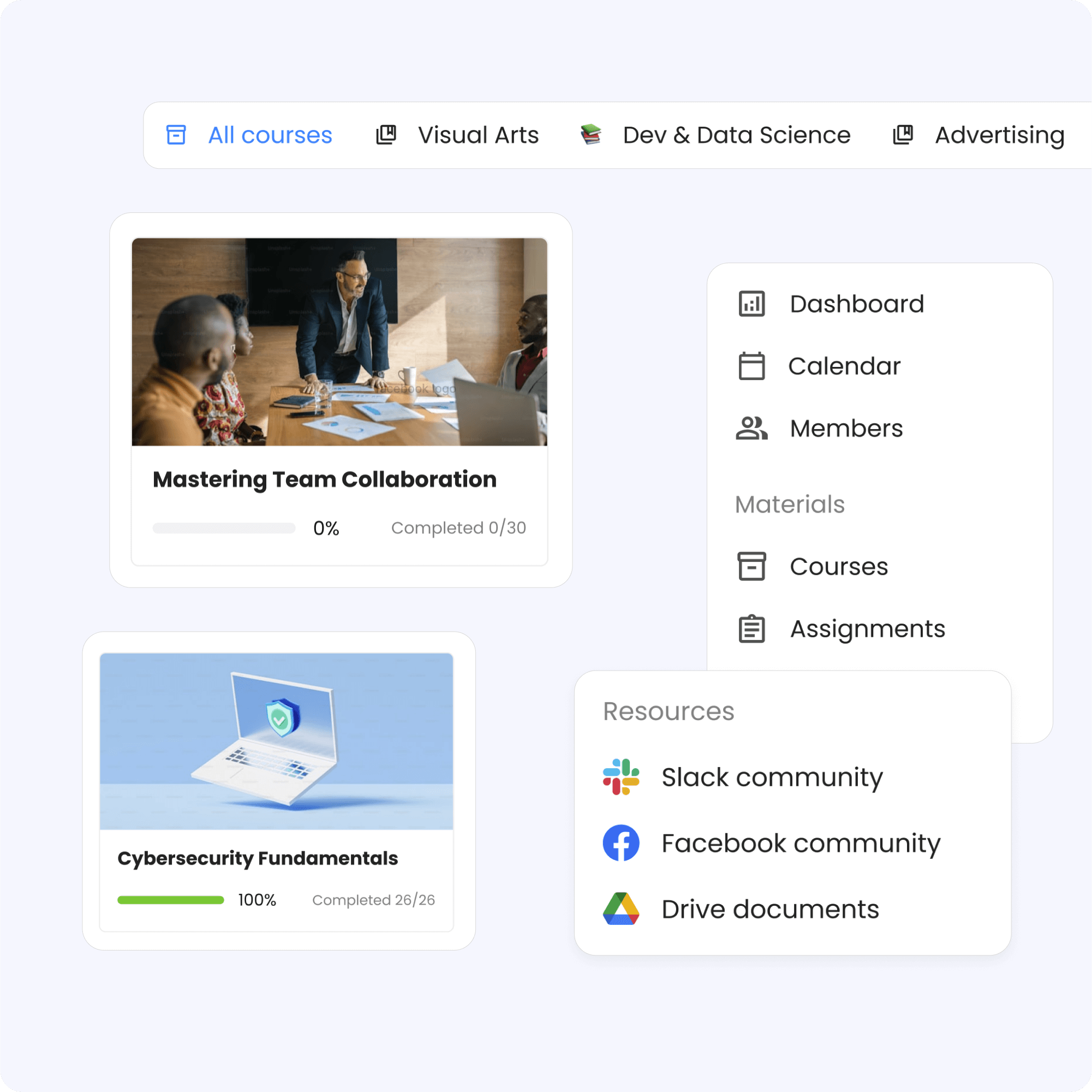 Curate learning paths for users